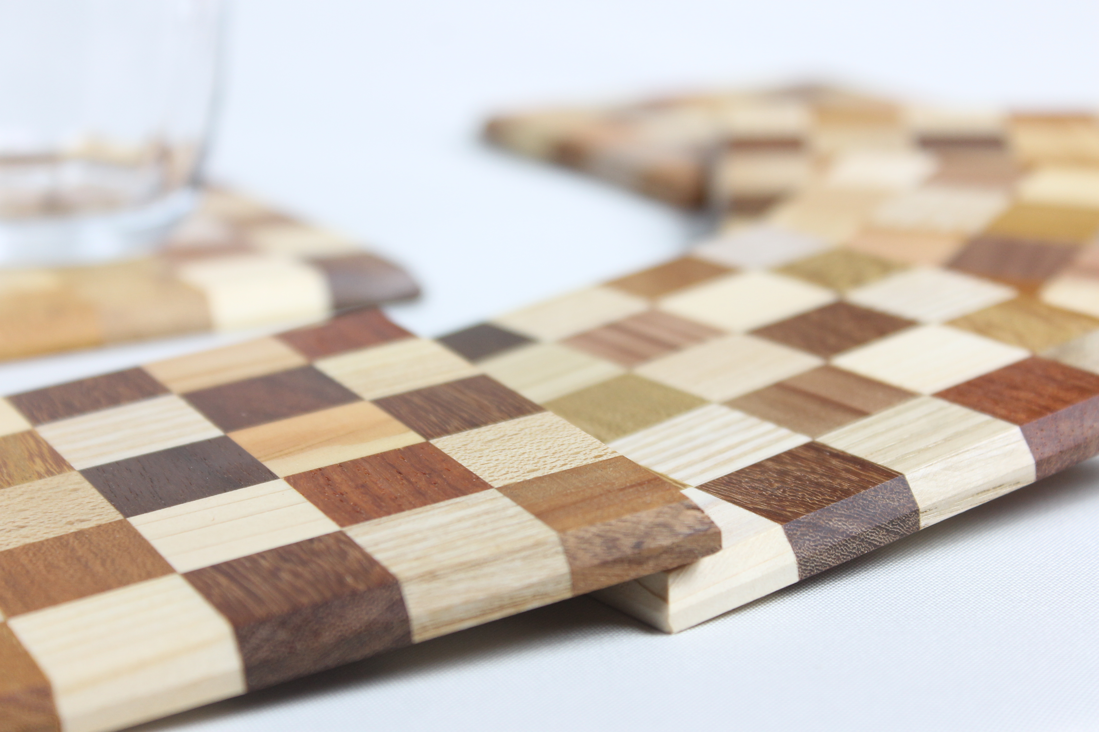 寄木のコースター２枚セット